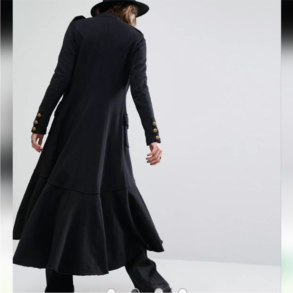 Ralph Lauren Military Duster Denim & Supply Cardigan Jacket Sweater Maxi Long M - Picture 8 of 14